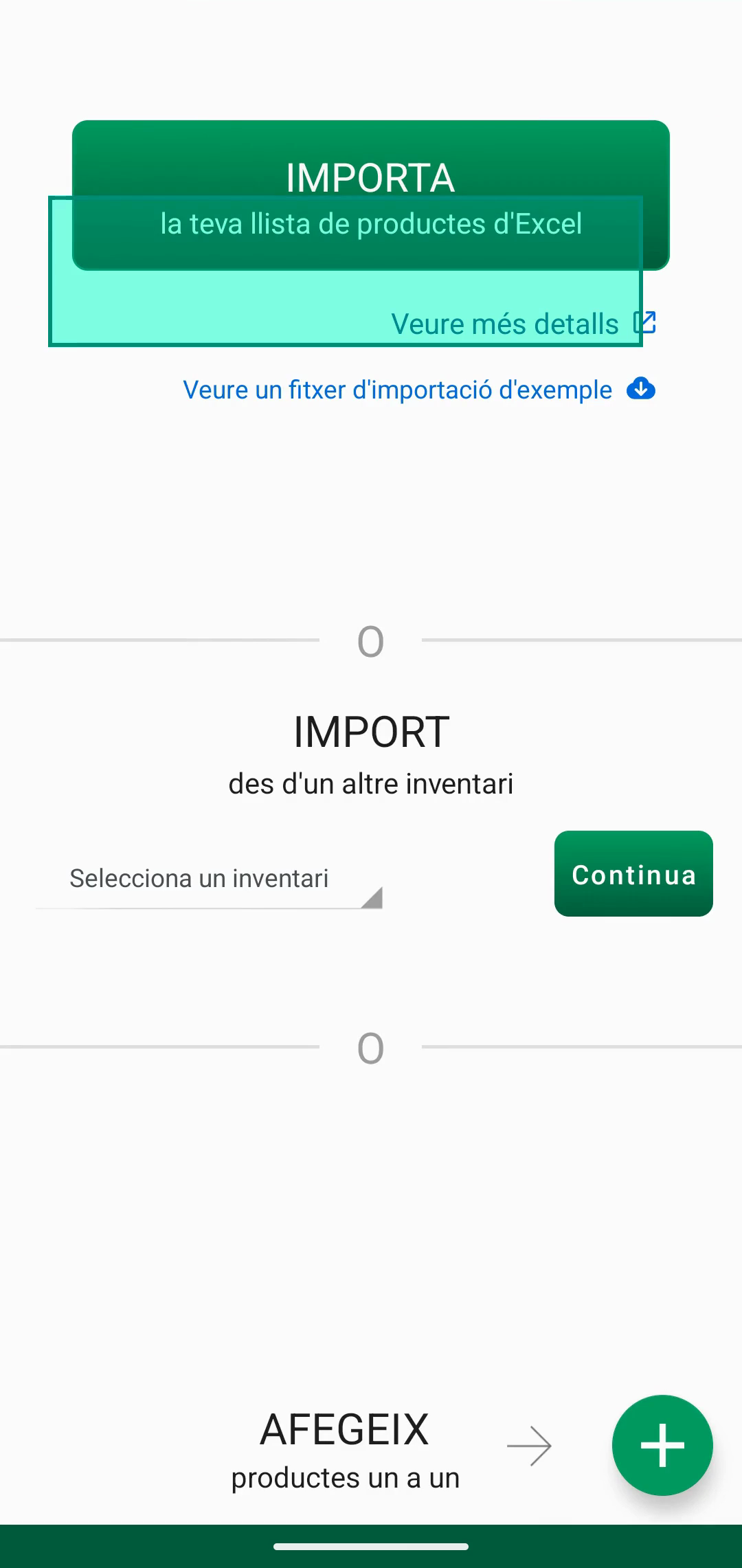 Pantalla Assignar camps amb columnes del fitxer assignades als camps de l’app