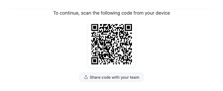 Web-Importseite mit QR-Code nach dem Hochladen der Datei