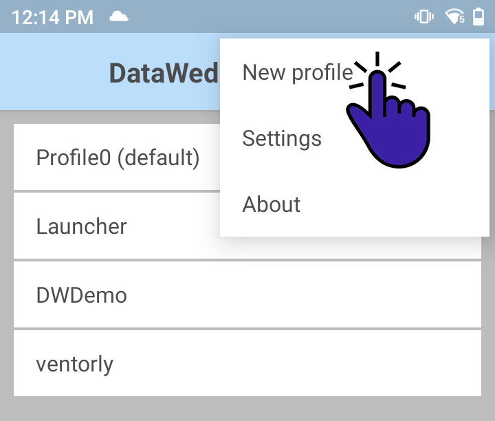 DataWedge profile creation screen