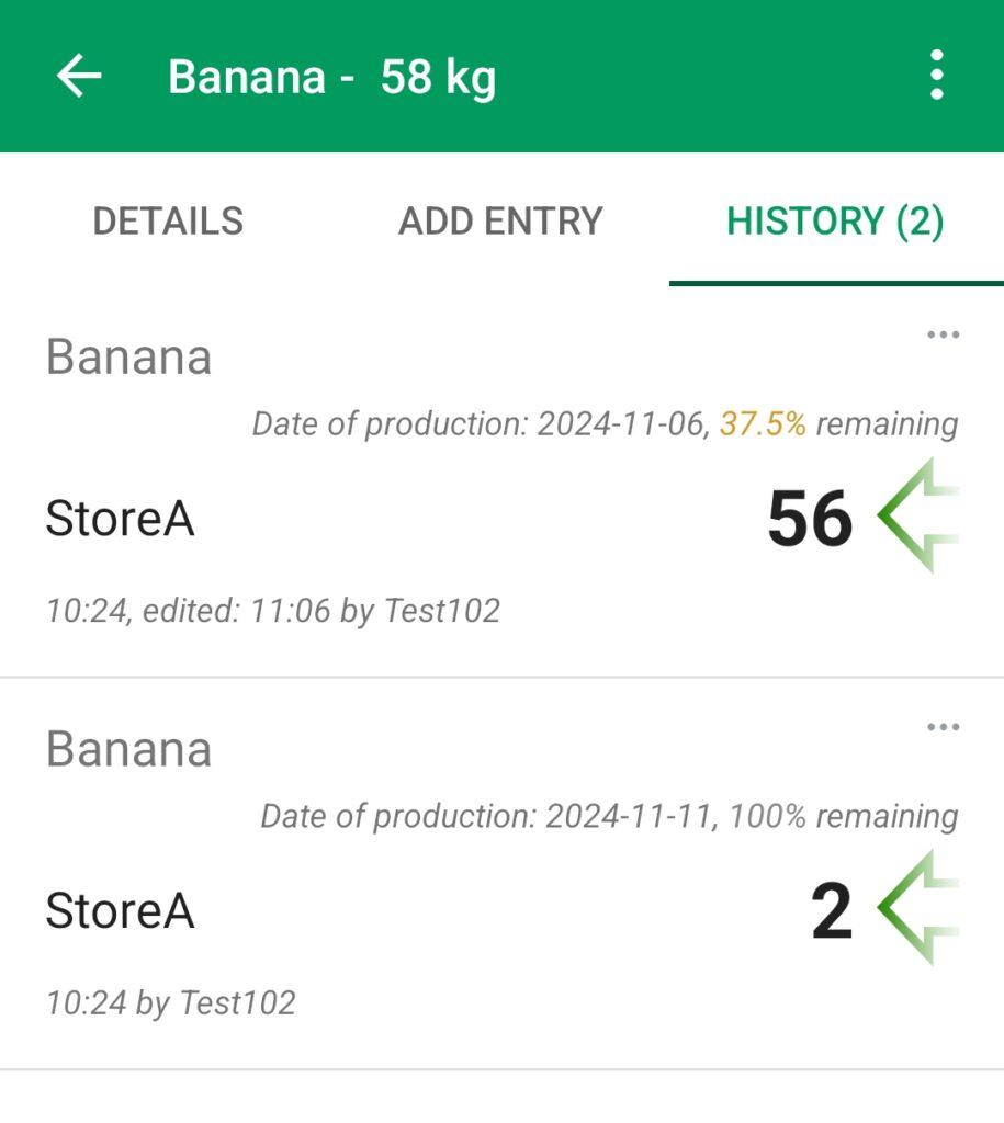 Expiration date settings with useful life in days